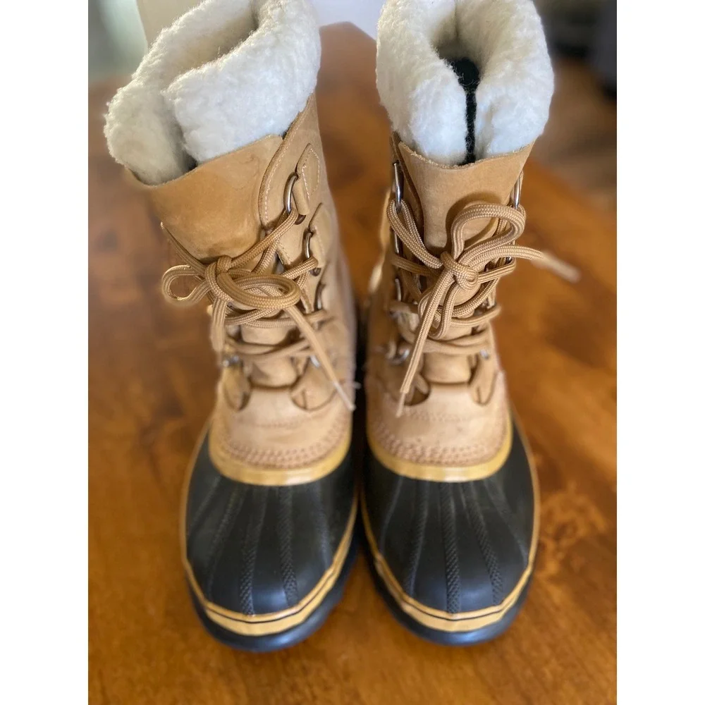 Sorel Caribou Waterproof Winter Snow Boots Buff Tan NL1005-280 Womens 6